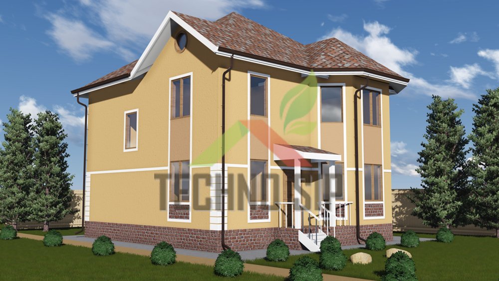 Началось строительство дома в Воскресенском районе, КП «Три Жеребенка» по проекту «Солнечный»,  9,5х9,5 м, 186 кв. м