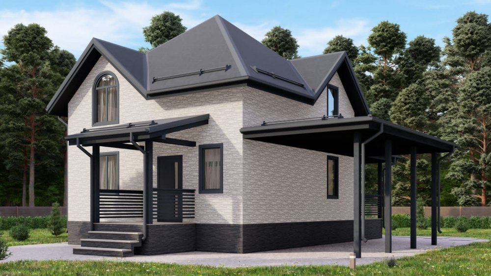 Строительство двухэтажного дома для постоянного проживания из СИП панелей по проекту «Корякино» в д. Корякино , Щёлковский район