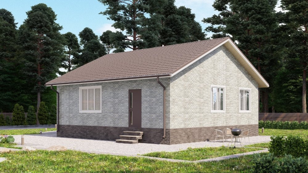 Строительство одноэтажного дома для постоянного проживания из СИП панелей по проекту «Савватьево» в д. Савватьево, Тверская область