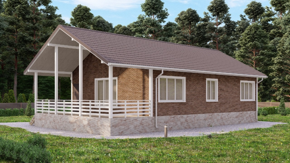 Строительство одноэтажного дома для постоянного проживания из СИП панелей по проекту «Поляны» в г. Рязань