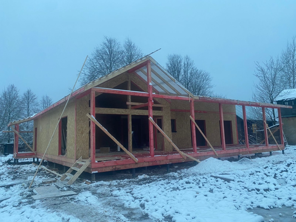 Строительство одноэтажного дома для постоянного проживания из СИП панелей по проекту «Тимонино-2», д. Тимонино, Наро-Фоминский г.о.