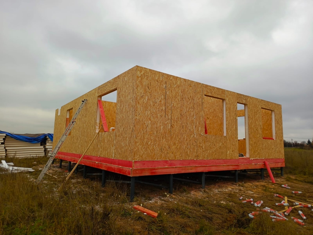 Строительство двухэтажного дома для постоянного проживания из СИП панелей по проекту «Братовщина-5» в с. Братовщина, Пушкинском районе