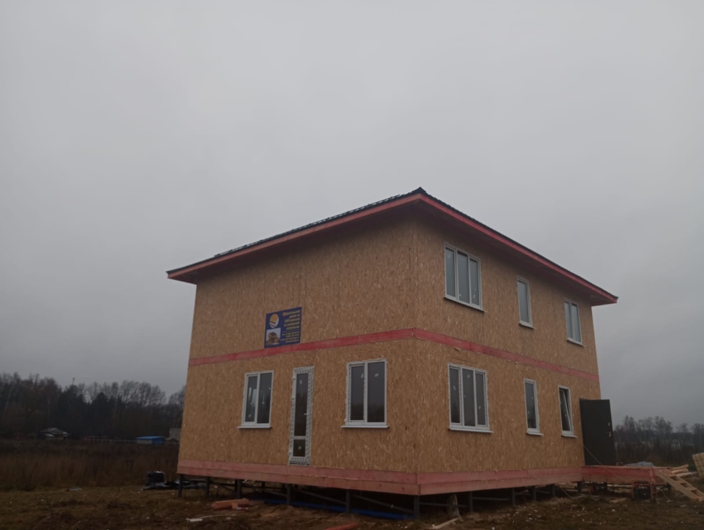 Строительство двухэтажного дома для постоянного проживания из СИП панелей по проекту «Братовщина-5» в с. Братовщина, Пушкинском районе