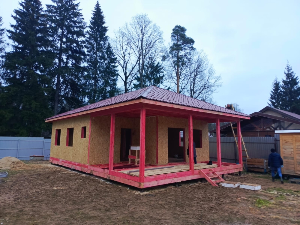 Строительство одноэтажного дома для постоянного проживания из СИП панелей по проекту «Лубянка», СНТ «Лубянка», Солнечногорский г.о.