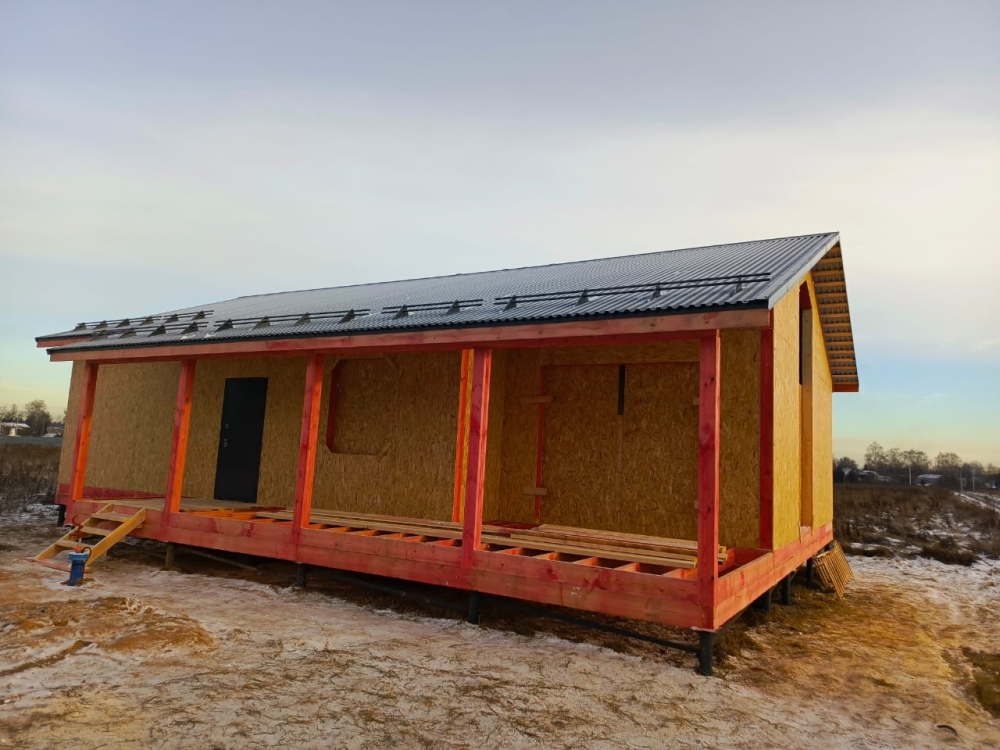 Строительство одноэтажного дома для постоянного проживания из СИП панелей по проекту «Хотьково», с. Братовщина, Пушкинский г.о.