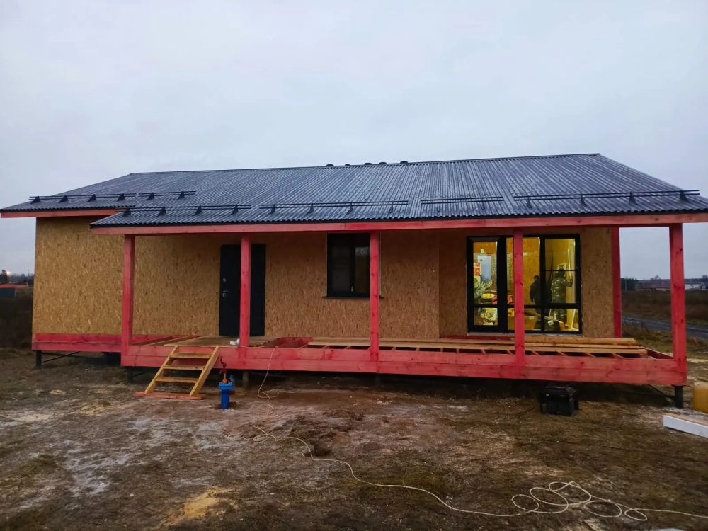 Строительство одноэтажного дома для постоянного проживания из СИП панелей по проекту «Хотьково», с. Братовщина, Пушкинский г.о.