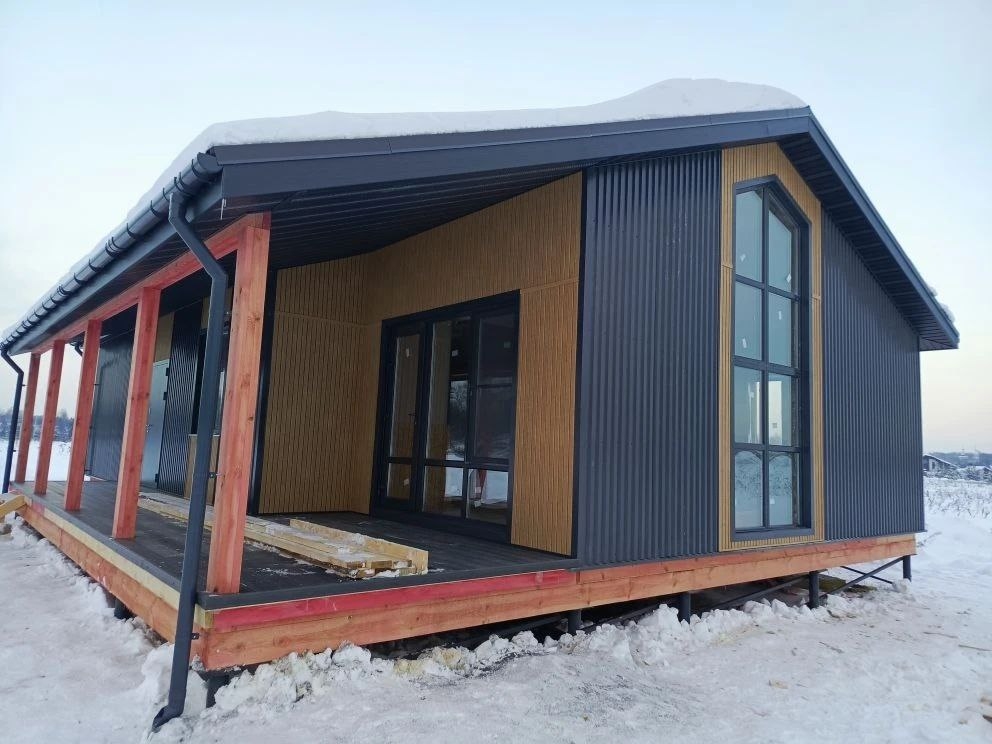 Строительство одноэтажного дома для постоянного проживания из СИП панелей по проекту «Хотьково», с. Братовщина, Пушкинский г.о.