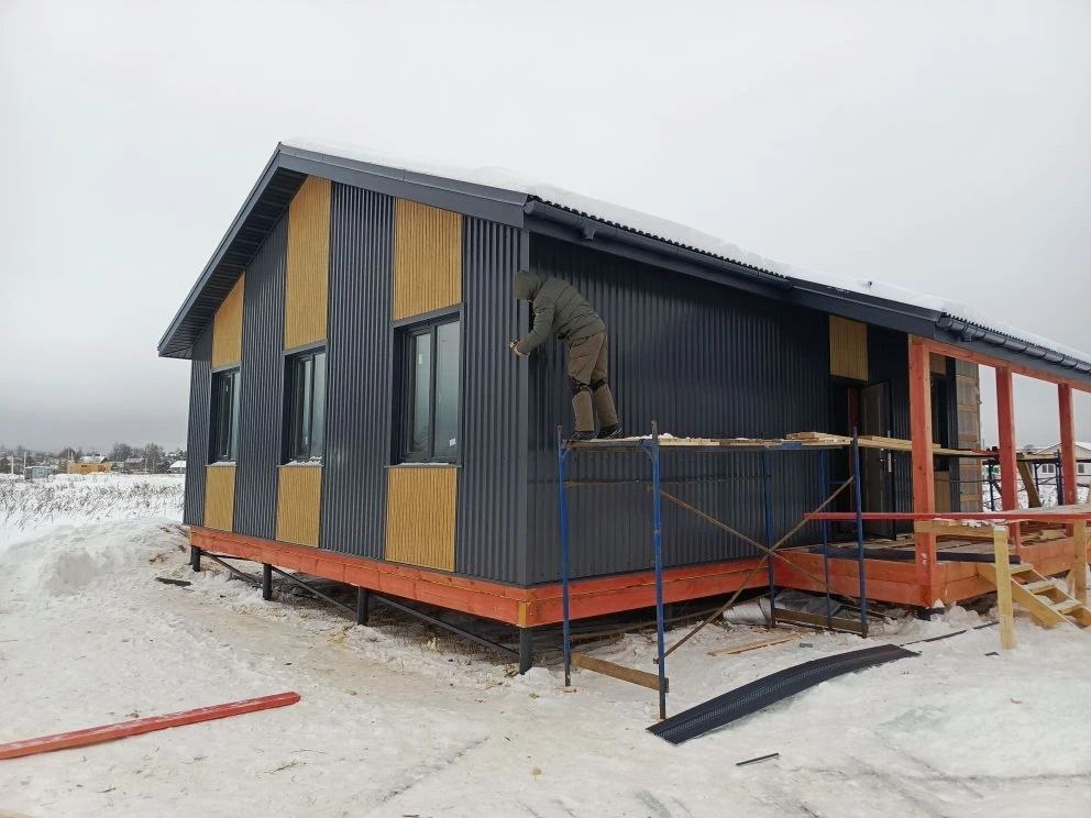 Строительство одноэтажного дома для постоянного проживания из СИП панелей по проекту «Хотьково», с. Братовщина, Пушкинский г.о.