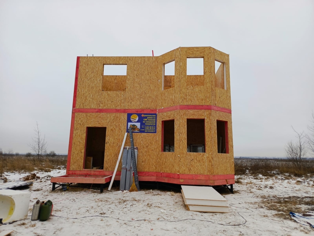 Строительство одноэтажного дома для постоянного проживания из СИП панелей по проекту «Виле-2», д. Клишева, Раменский г.о.