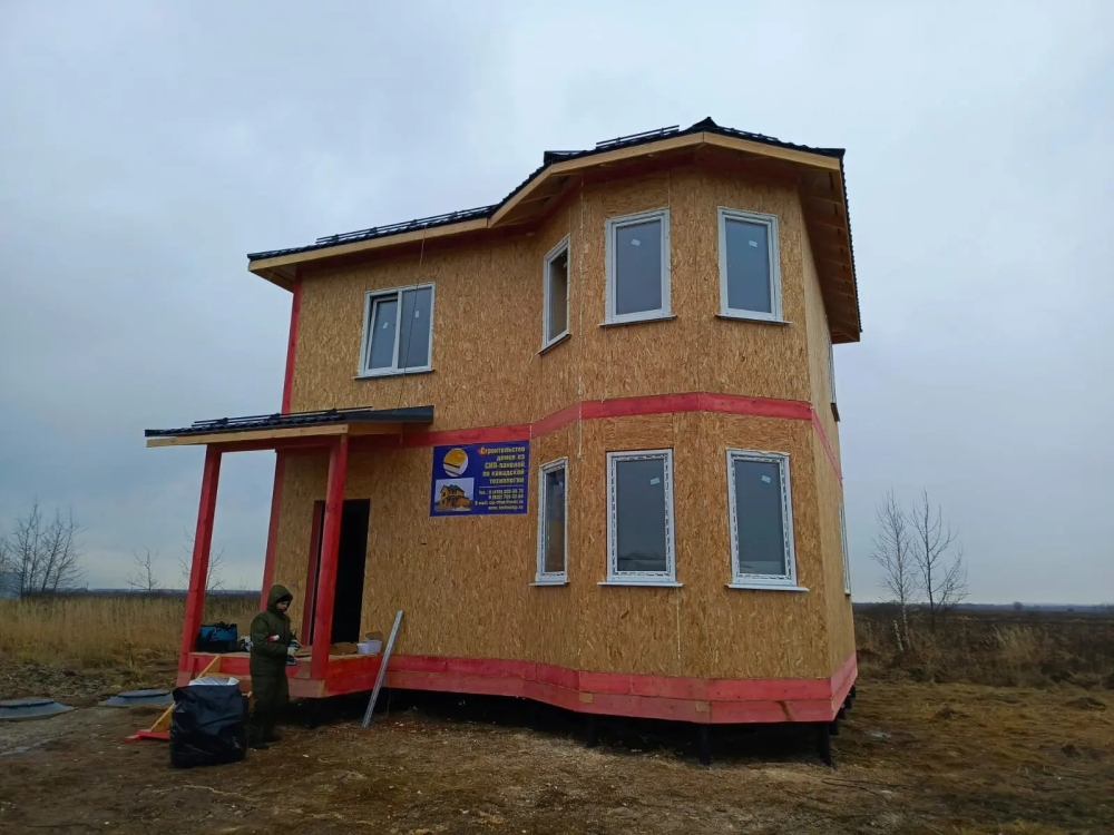 Строительство одноэтажного дома для постоянного проживания из СИП панелей по проекту «Виле-2», д. Клишева, Раменский г.о.