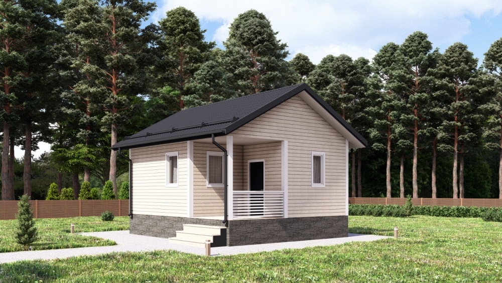 Строительство одноэтажного дома для постоянного проживания из СИП панелей по проекту «Опушкино-3», д. Новое Литвиново, Щелковский г.о.