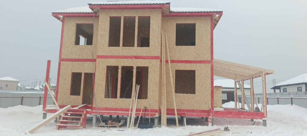 Строительство двухэтажного дома для постоянного проживания из СИП панелей по проекту «Новое Литвиново» в СПК «Новое Литвиноно», Щелковском районе
