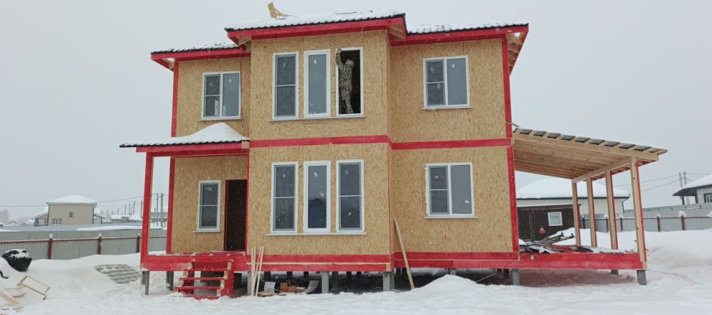 Строительство двухэтажного дома для постоянного проживания из СИП панелей по проекту «Новое Литвиново» в СПК «Новое Литвиноно», Щелковском районе