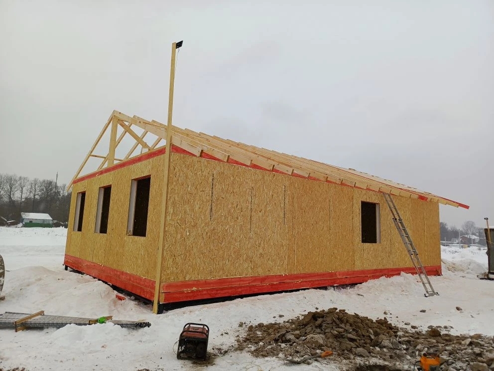 Строительство одноэтажного дома для постоянного проживания из СИП панелей по проекту «Хотьково», с. Братовщина, Пушкинский г.о.
