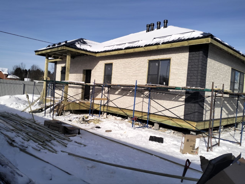 Строительство одноэтажного дома для постоянного проживания из СИП панелей по проекту «Сильвер-3», д. Мамонтово, Ногинский г.о.