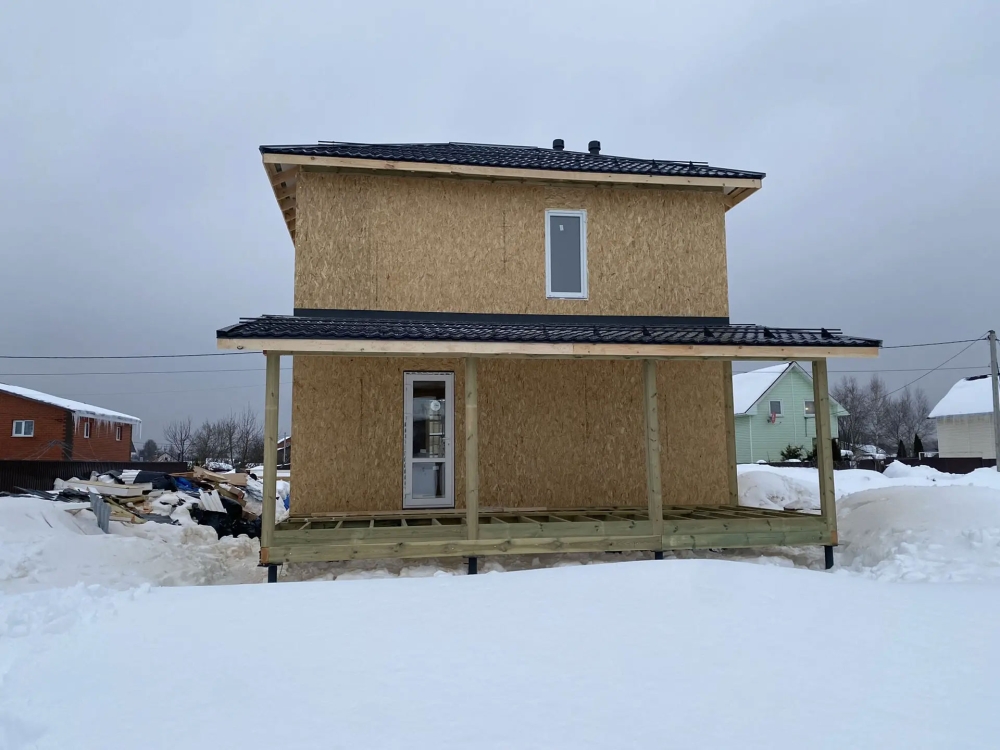 Строительство одноэтажного дома для постоянного проживания из СИП панелей по проекту «Виле-2», д. Большое Буньково, Ногинский г.о.